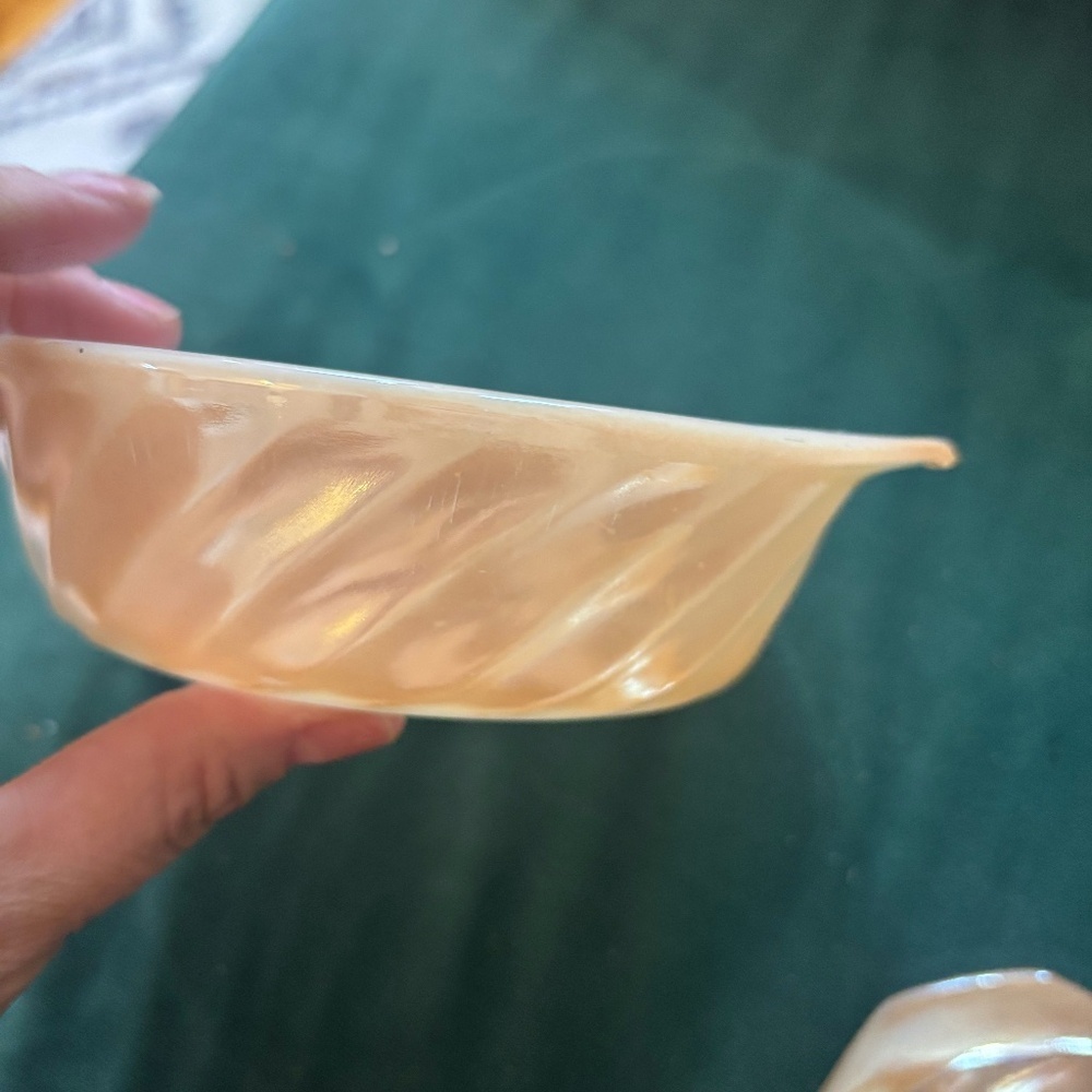 rare Fire king bowls , plates orange iridescent opalescent * accepting offers